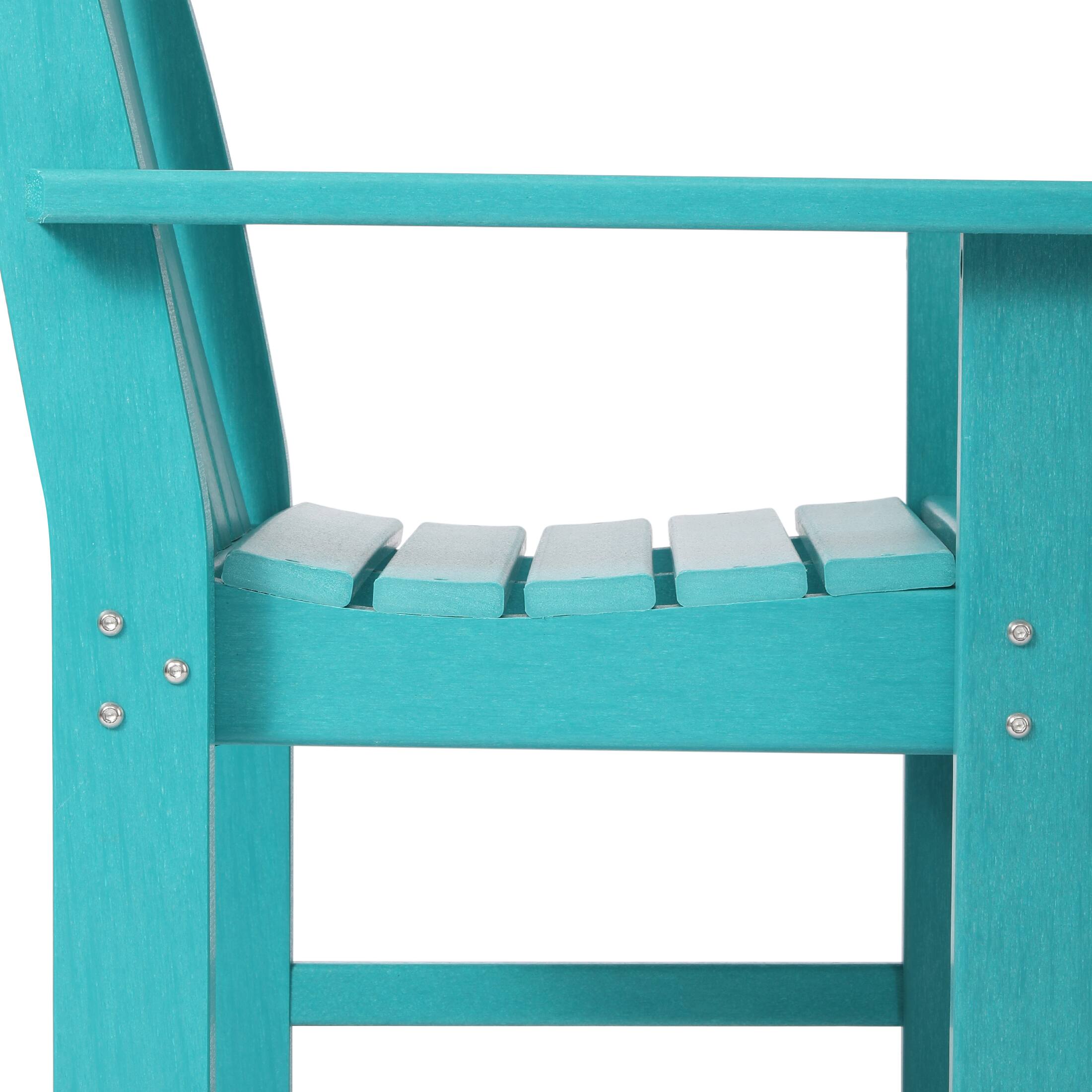 Alt View 4. WestinTrends - WestinTrends Malibu 5-Piece HDPE Outdoor Patio Chair and Round Table Dining Set - Turquoise.