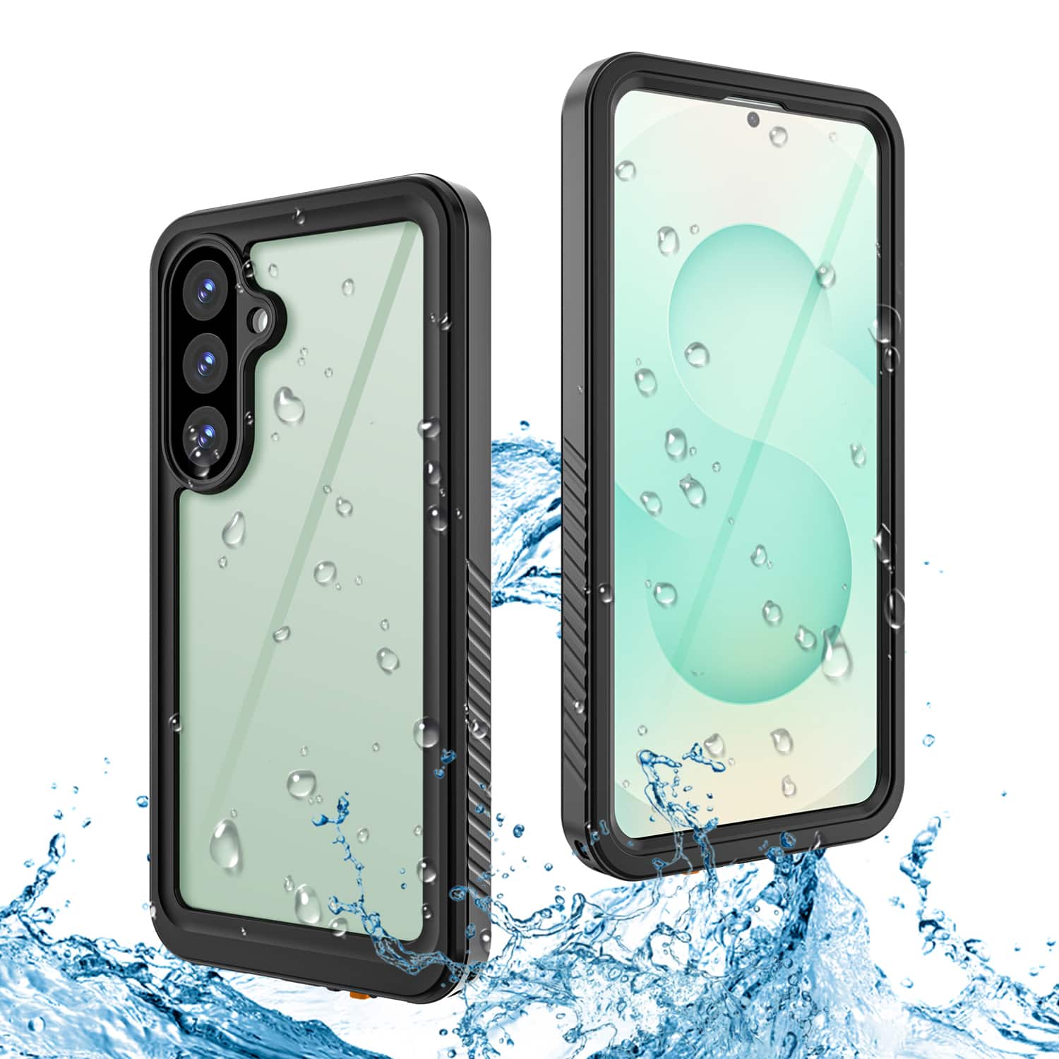Dteck - Waterproof Full Body Case for Samsung Galaxy S26+ Clear Shockproof Cover with Screen Protector Dustproof Rugged Shell - Black