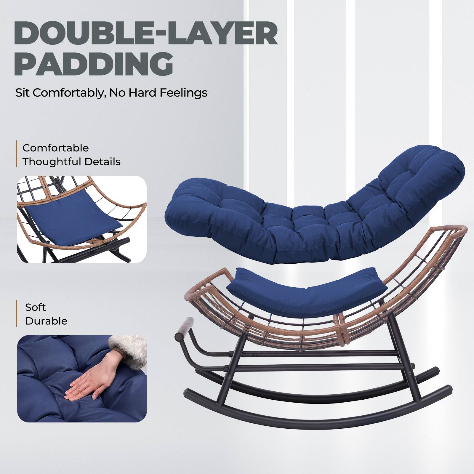DOUBLE-LAYER PADDING  
Sit Comfortably, No Hard Feelings  

Comfortable Thoughtful Details  

Soft Durable