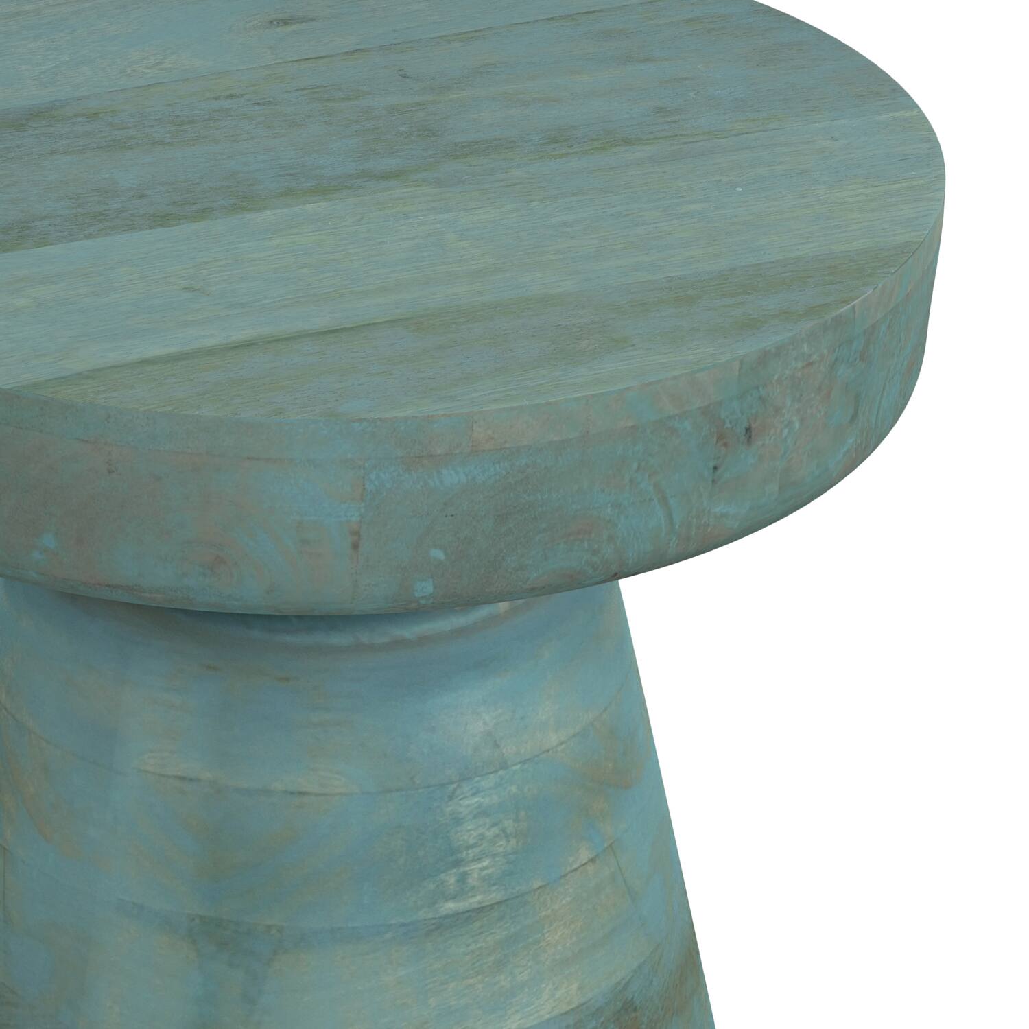 Alt View 6. Simpli Home - Robbie 16 inch Wide Solid Mango Wood Accent Table in Teal Wash - Teal Wash.