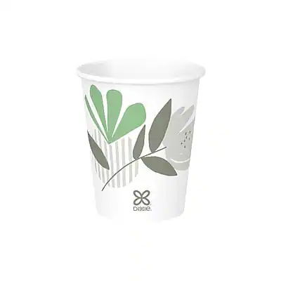 Front. Dixie - Pathways Paper Hot Cups, 10 oz., 50/Pack - White.