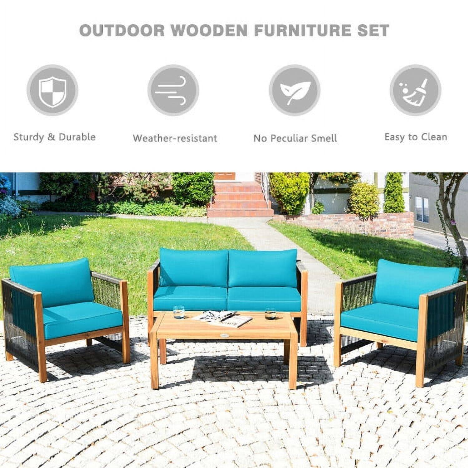 OUTDOOR WOODEN FURNITURE SET

- Sturdy & Durable
- Weather-resistant
- No Peculiar Smell
- Easy to Clean