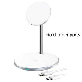 RISOKEYS - 15W Wireless Charger - Strong Magnetic Magsafe Desktop Dual Function Wireless Charger for iWatch and Earbuds - White