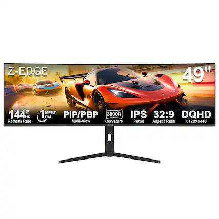 Z-EDGE
49"
144 Hz Refresh Rate
1 ms MPRT
PIP/PBP Multi-View
3800R Curvature
IPS Panel
32:9 Aspect Ratio
DQHD 5120x1440
