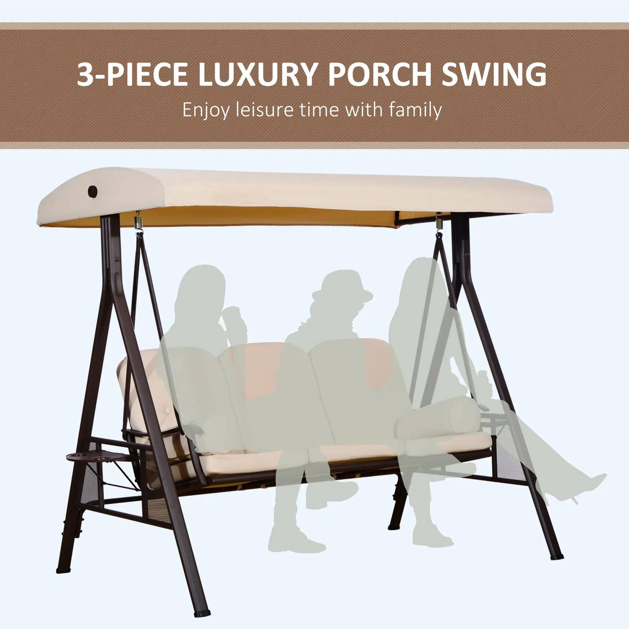 3-PIECE LUXURY PORCH SWING
Enjoy leisure time with family