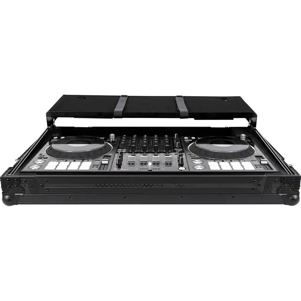 Front. Headliner - Pitch Black Flight Case for Pioneer DDJ-FLX10 with Laptop Platform HL10013.