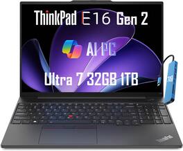 Lenovo - ThinkPad E16 Gen 2 16" WUXGA Laptop - Intel Core Ultra 7 155U with 32GB Memory - 1TB SSD - Windows 11 Pro - Black