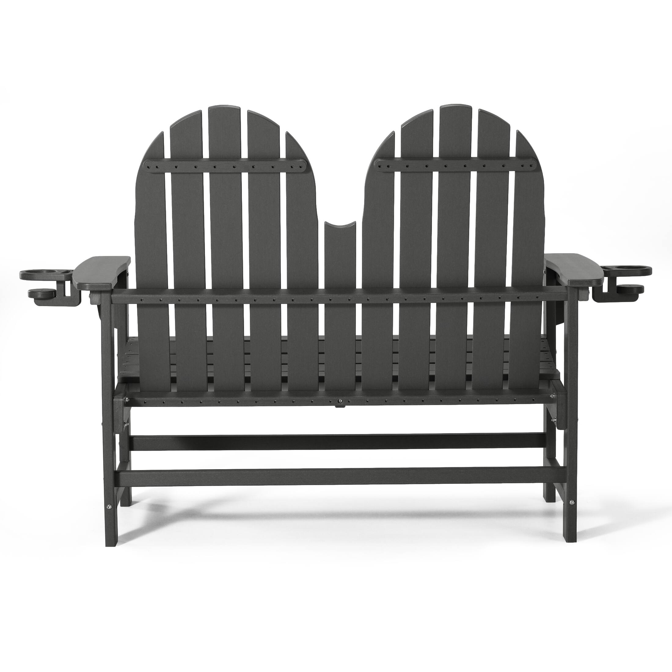 Alt View 1. WestinTrends - WestinTrends St. Augustine Outdoor Patio 49" HDPE Adirondack Garden Bench - Gray.