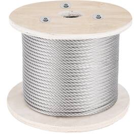 VEVOR - 316 Stainless Steel Cable, 500FT Stainless Steel Wire Rope of 5/32 Inch Diameter and 1x19 Construction - Silver