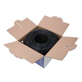 Cables Direct Online - Cat6 Ethernet Cable 1000ft Bulk CMR Riser 23AWG Solid CCA 550MHz UTP Network Wire Pull Box - Black