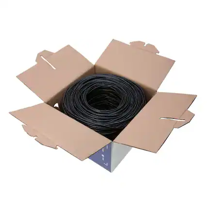 Front. Cables Direct Online - Cat6 Ethernet Cable 1000ft Bulk CMR Riser 23AWG Solid CCA 550MHz UTP Network Wire Pull Box - Black.