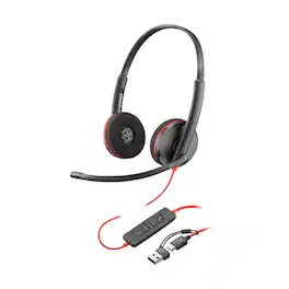 HP - Poly Blackwire 3220 USB-C Wired Stereo Headset - Black