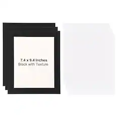 7.4 x 9.4 Inches Black with Texture