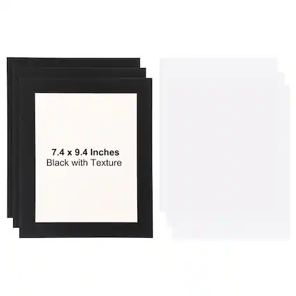 7.4 x 9.4 Inches Black with Texture