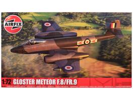 Level 2 Model Kit of Gloster Meteor F.8/FR.9 Fighter Aircraft with 2 Scheme Options 1/72 Plastic Model Kit by Airfix
