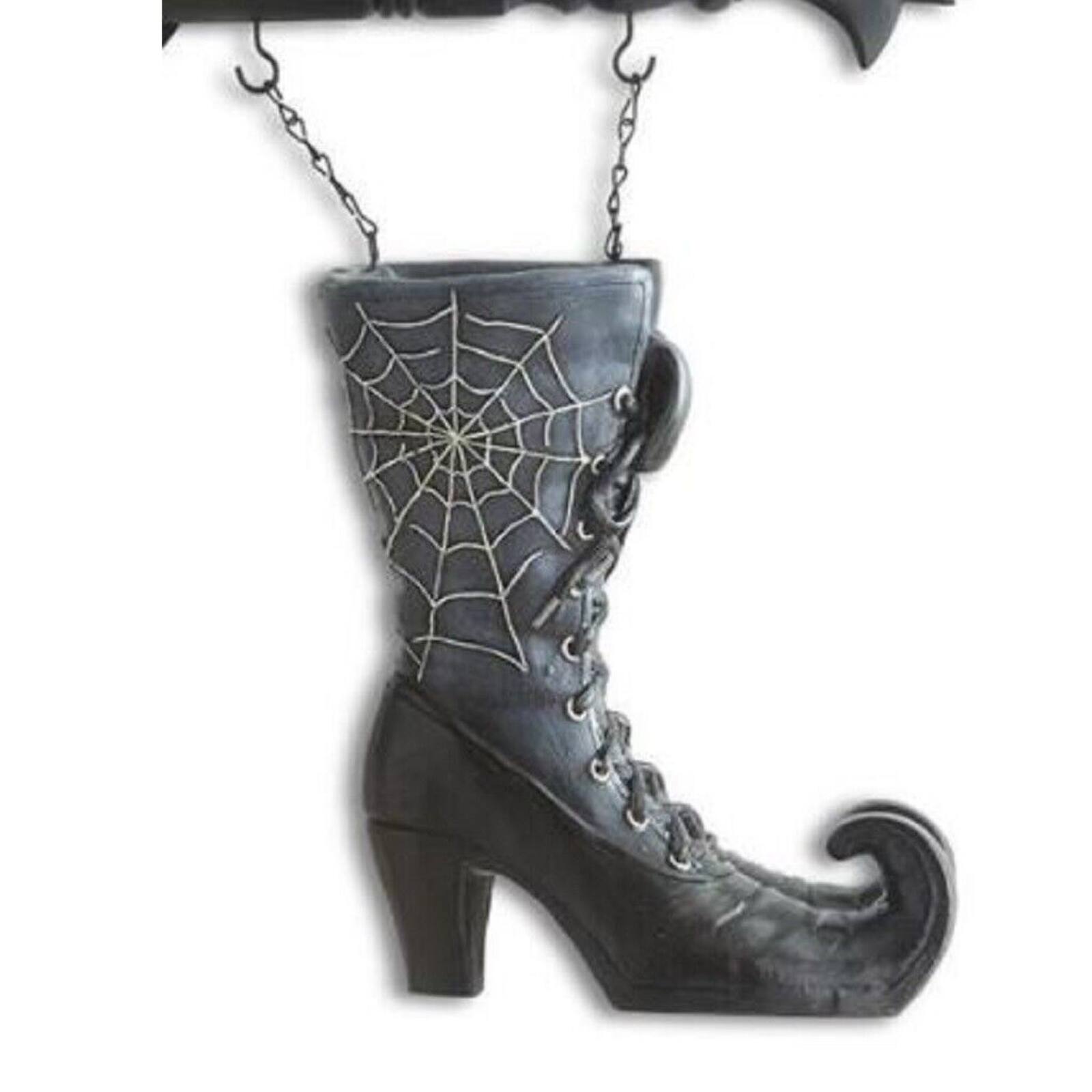Front. K&K Interiors - K&K Halloween Witch Boot Arrow Replacement Sign 10.5 Inch - Arrow Sold Separately - Black.