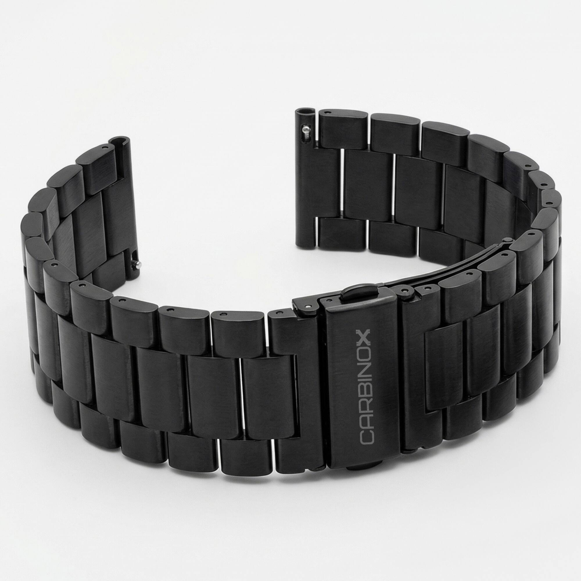 Back. Carbinox - CARBINOX Metal Band Durable 22mm Compatible Smartwatches with Toolkit Included - Stainless Steel, Adjustable, Secure Fit - Black.