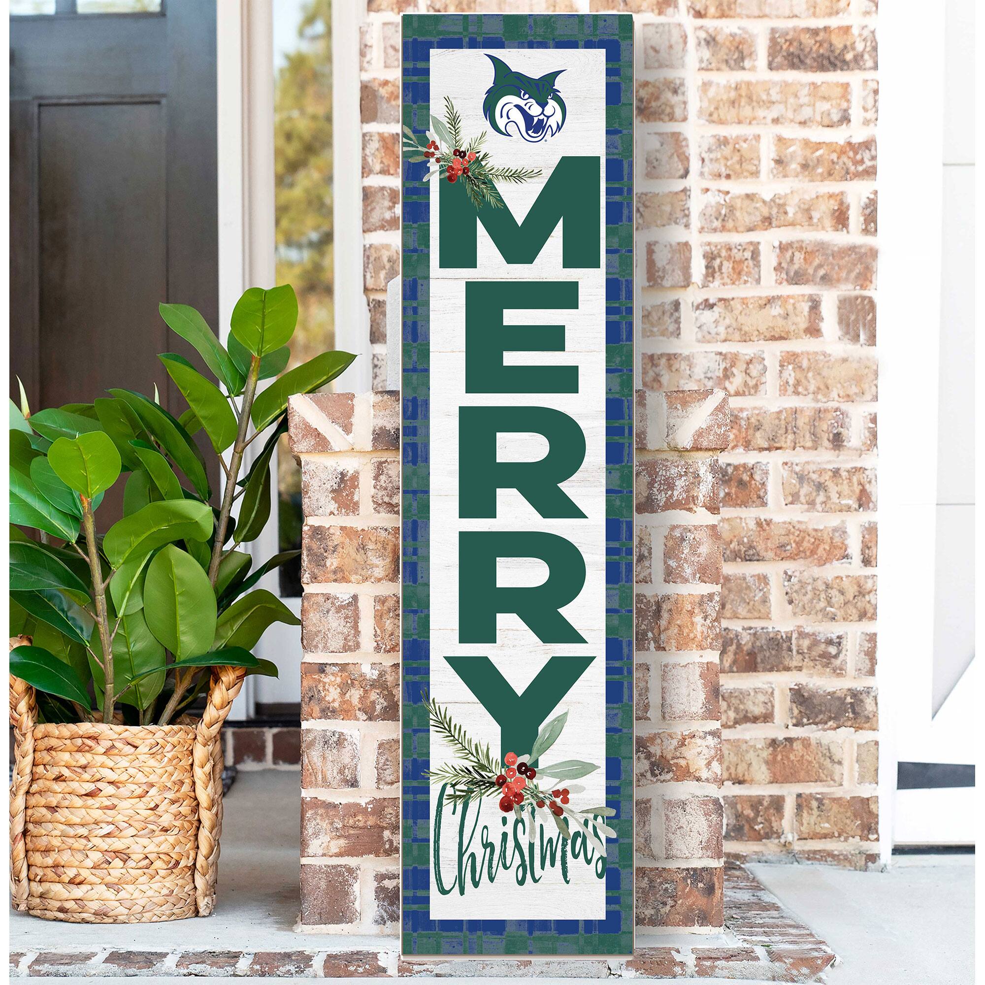 Alt View 1. Jardine - Georgia College Bobcats 12'' x 48'' Outdoor Merry Christmas Leaner - White.