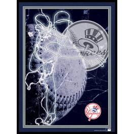 Fan Creations - New York Yankees 12'' x 16'' Framed Neon Player Print - Black