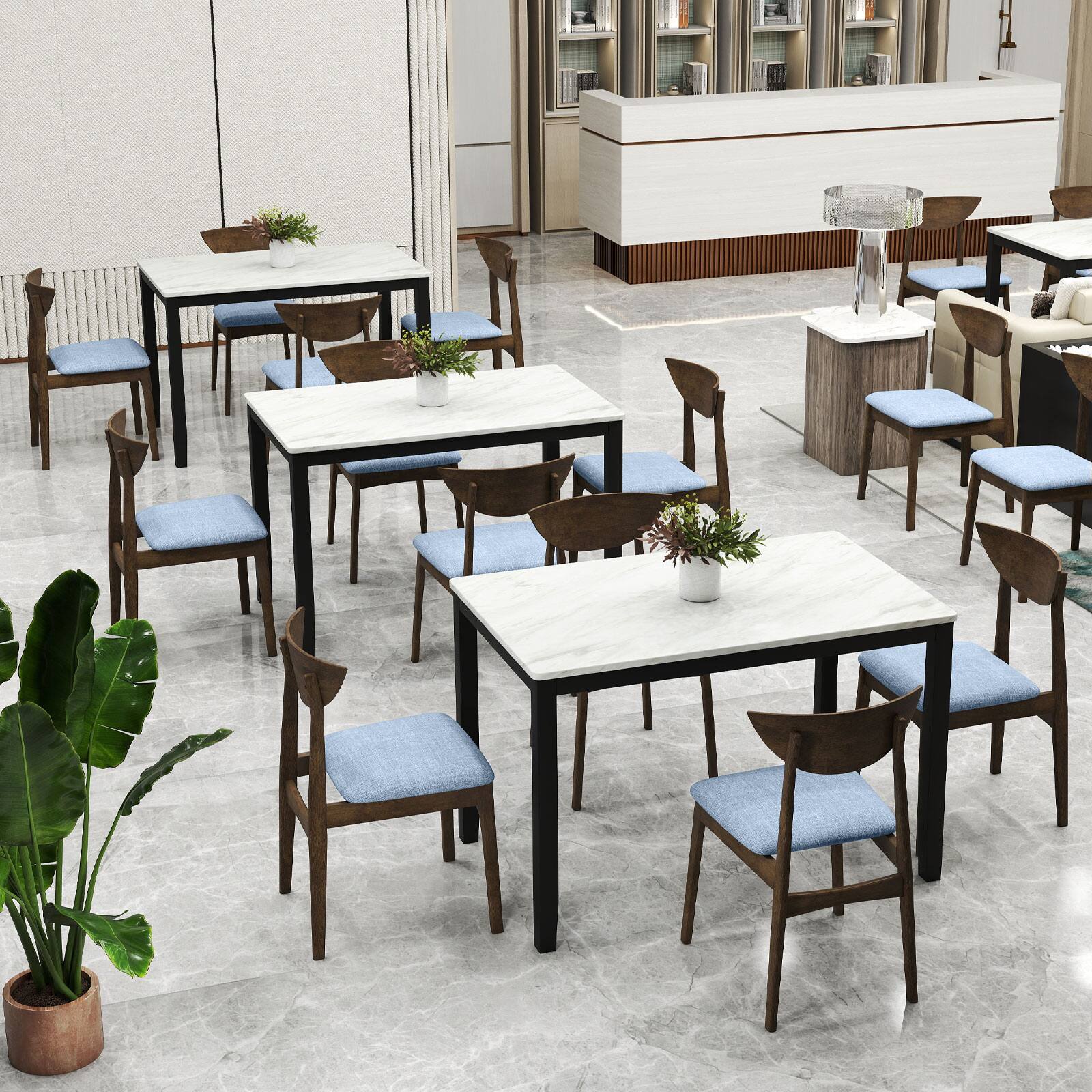 Alt View 5. Gymax - Gymax 2PCS Wooden Dining Chair Linen Fabric Upholstered Kitchen Chairs w/ Padded Seat - Brown, Gray.