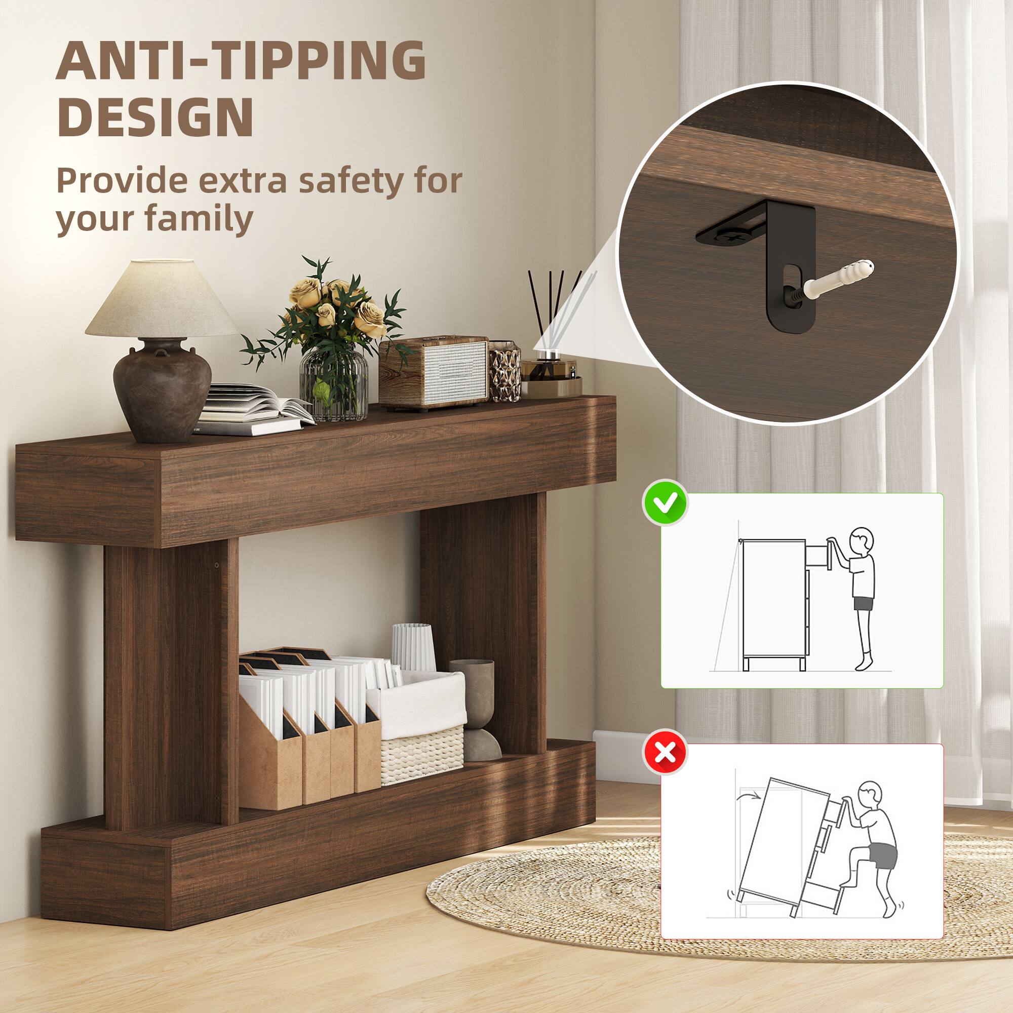 ANTI-TIPPING DESIGN  
Provide extra safety for your family