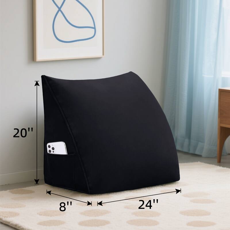 The dimensions of the pillow are 20" in height, 8" in width, and 24" in length.