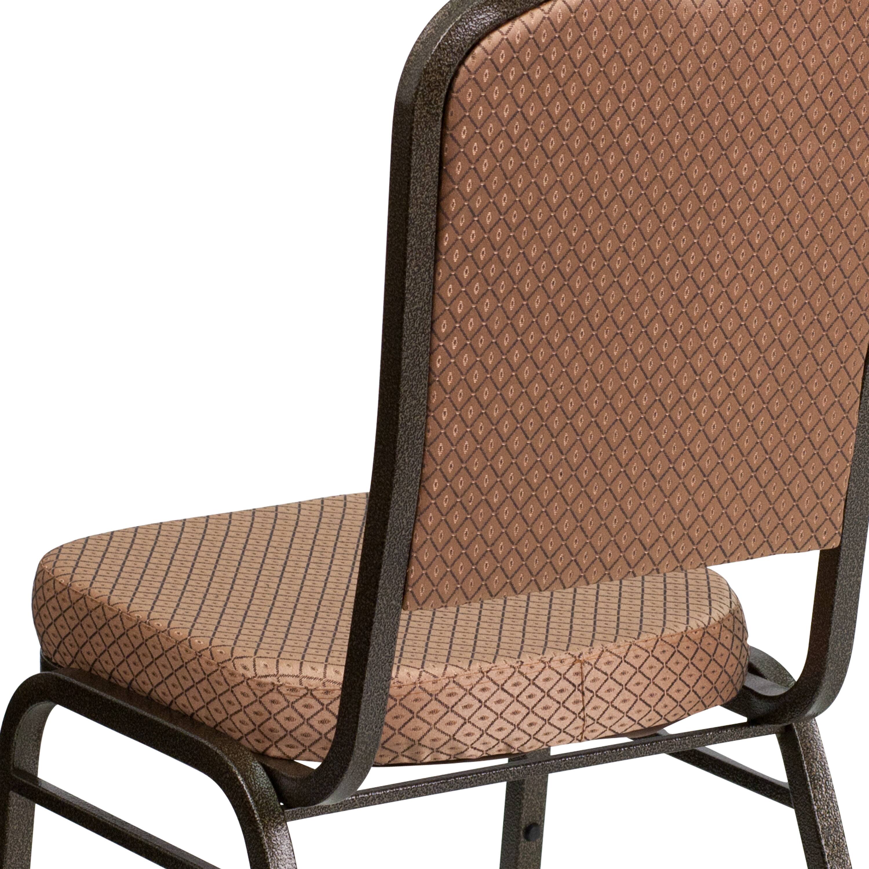 Alt View 10. Emma + Oliver - Crown Back Stacking Banquet Dining Chair - Gold Diamond Patterned Fabric/Gold Vein Frame.