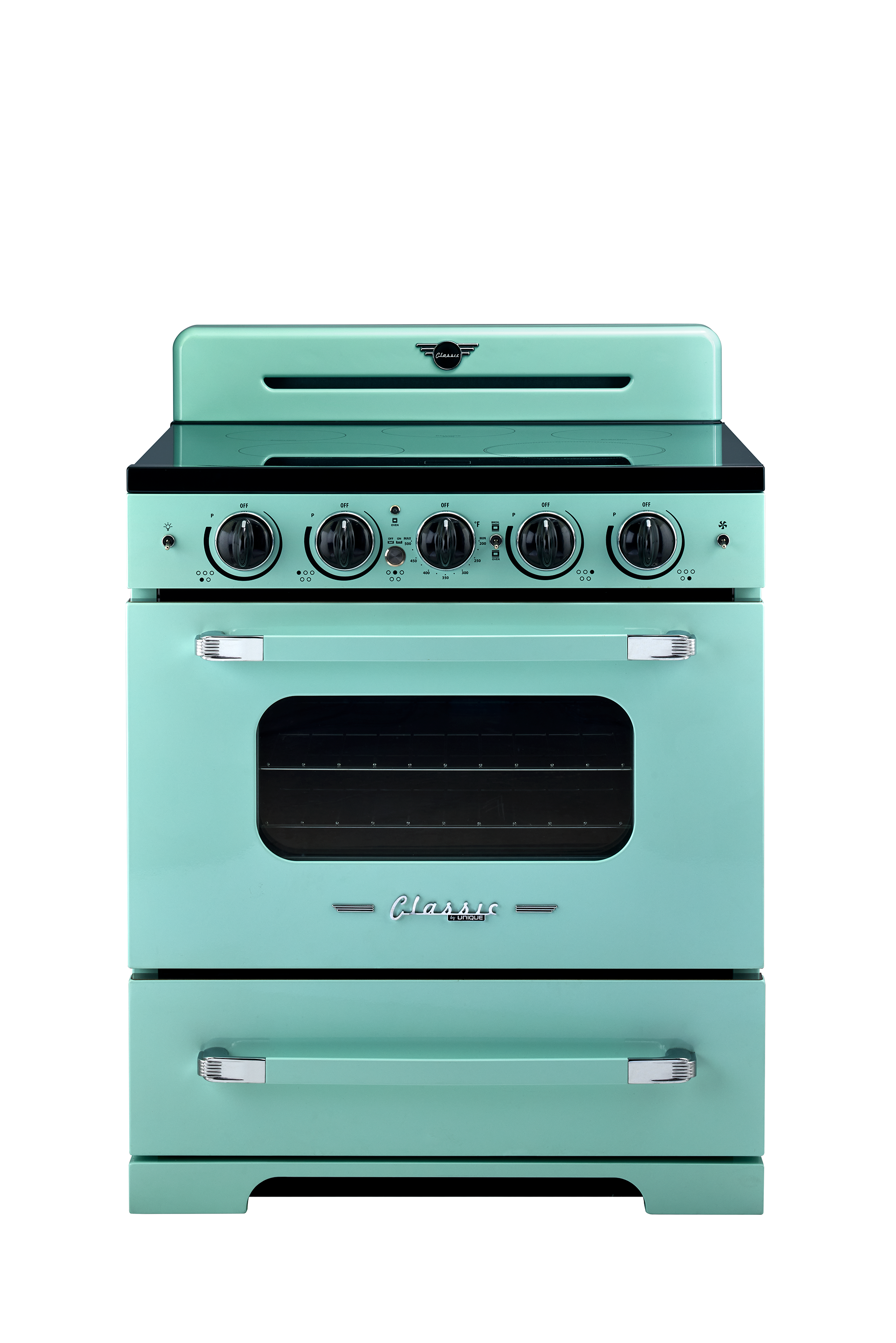 Unique Appliances - Classic Retro 3.9 Cu. Ft. Freestanding Induction Range with Air Fry - Ocean Mist Turquoise