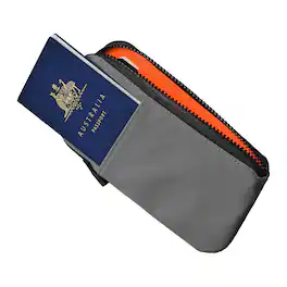 ALPAKA - Zip Travel Wallet - RFID Passport Holder, Self Locking Zipper Wear,3 passport pockets and 2 Card Slots - Grey Axoflux 210D
