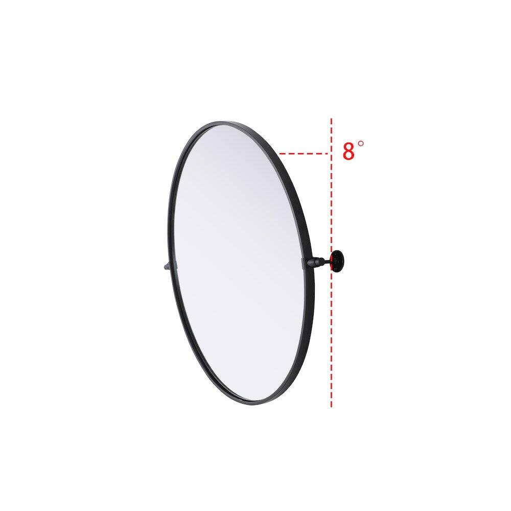 Back. Elegant Kitchen and Bath - Amoura 30X30 Pivot Mirror In Black - Black.