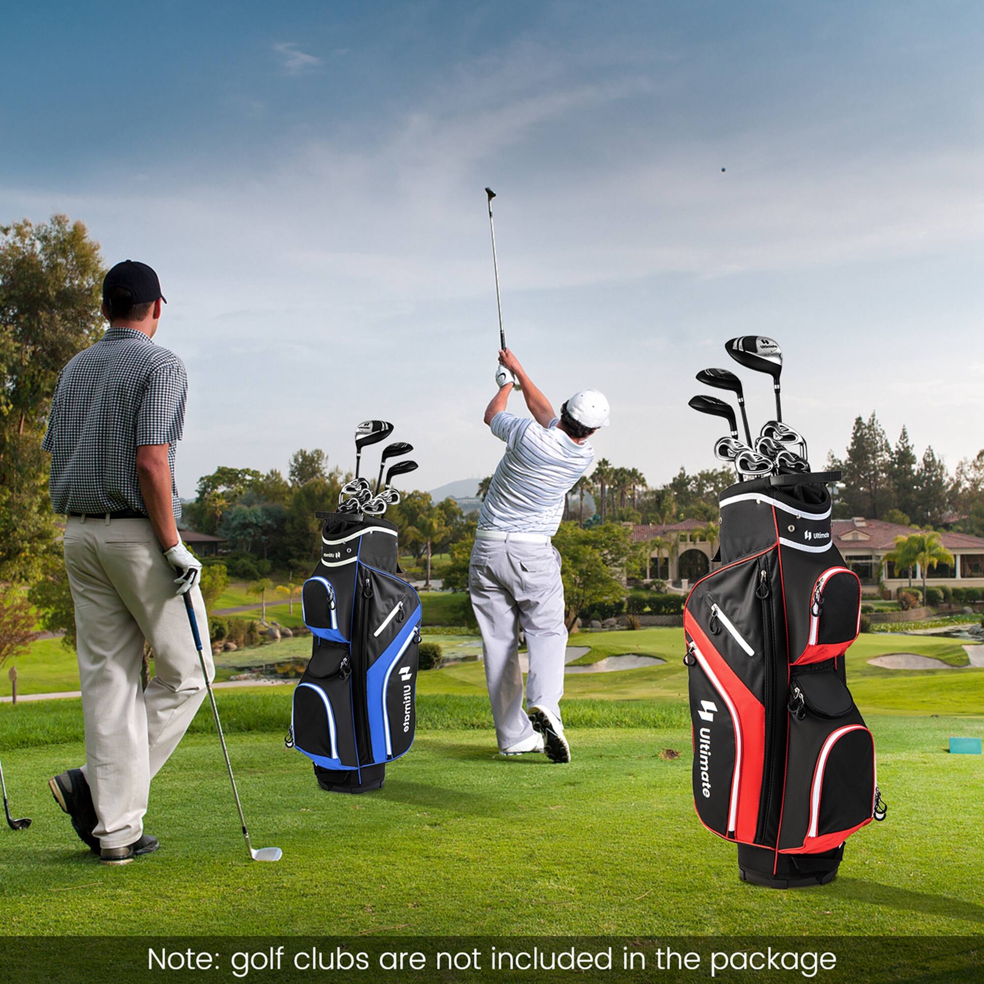 Note: golf clubs are not included in the package