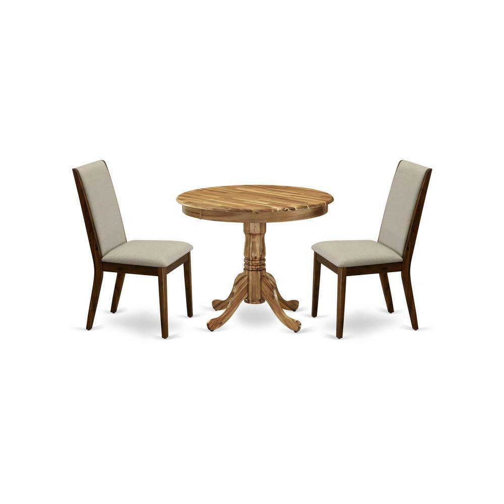 Angle. East West Furniture - Dining Room Set Natural - Brown.