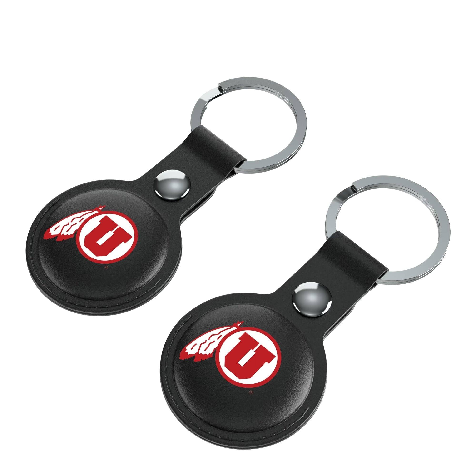 Alt View 1. Keyscaper - Black Utah Utes Two-Pack AirTag Holders - No Size - Black.