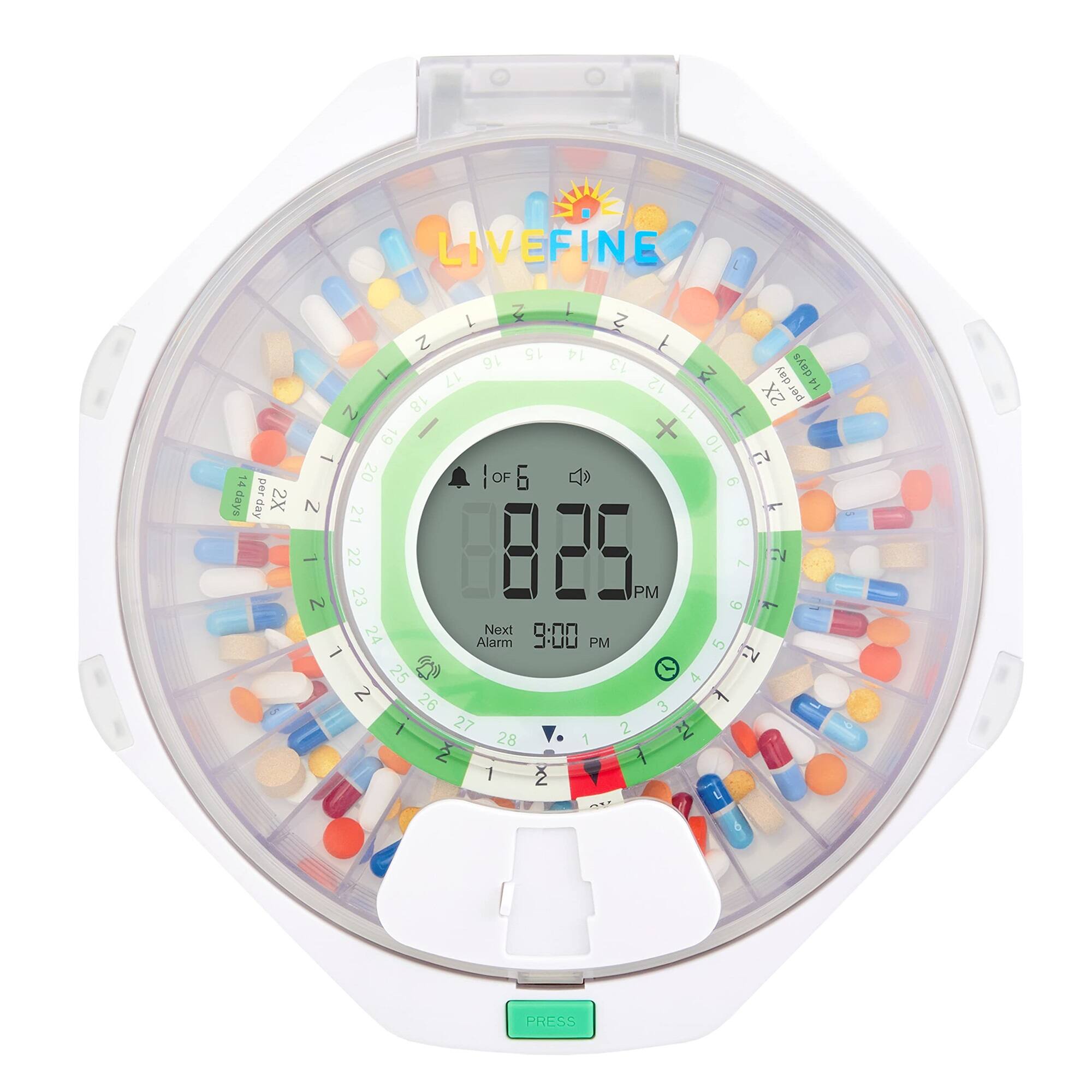 LIVEFINE

per day 2X Z I 1 2 Z t 15 14 16 13 days - 17 N Aep 12 14 18 2X per N 11 1 19 I X 10 - 2 20 OF 6  6 N 21 1 8 - 22 23 8825 PM L V 2 6 L 24 Next Alarm 9:00 PM 5  2V 25 4 2 26 1 3 1 27 2 2 28 1 2 i 1 2

PRESS