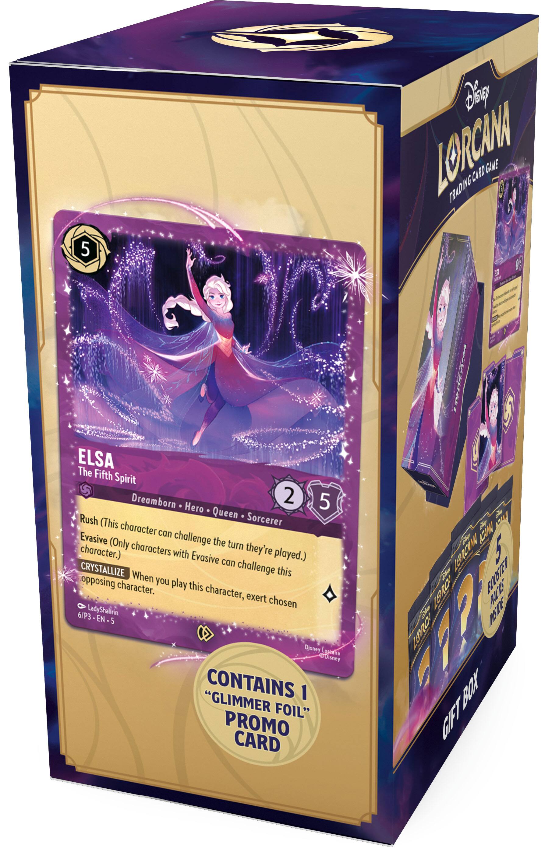 5 LORCANA TRADING CARD GAME OS ELSA The Fifth Spirit Dreamborn 2 5 Hero Queen Rush (This character can challenge the turn they're played.) Evasive (Only characters with Evasive can challenge this opposing character.) CRYSTALLIZE When you play this character, exert chosen 6/P3 LadyShalirin EN 5 Disney Laera edisney CONTAINS 1 "GLIMMER FOIL" PROMO CARD N  (CU LURCOW   BOOSTER LURC PAOS A P IOV97 BOX GFT