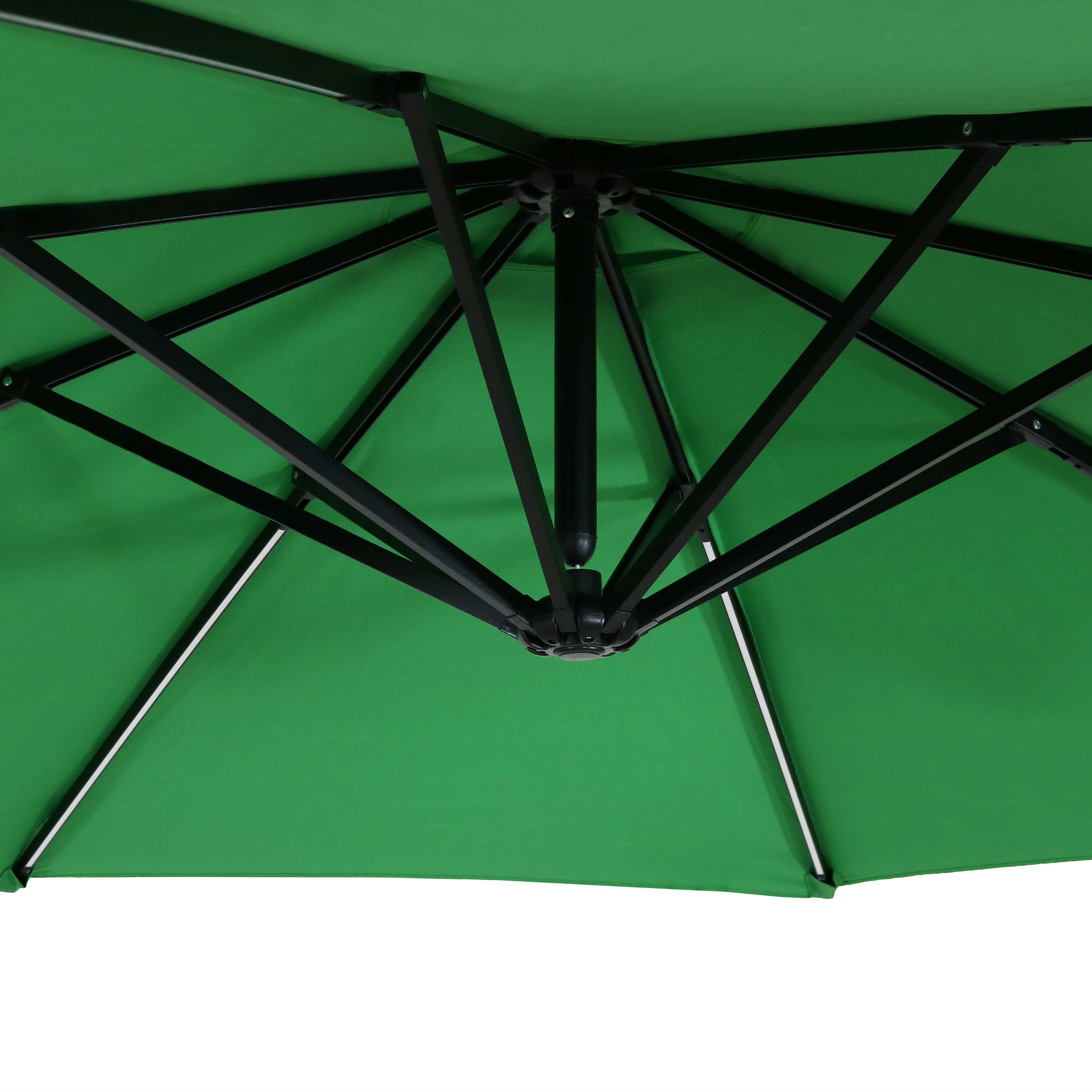 Alt View 7. Sunnydaze - 9.5 ft Solar Cantilever Offset Patio Umbrella - Emerald.