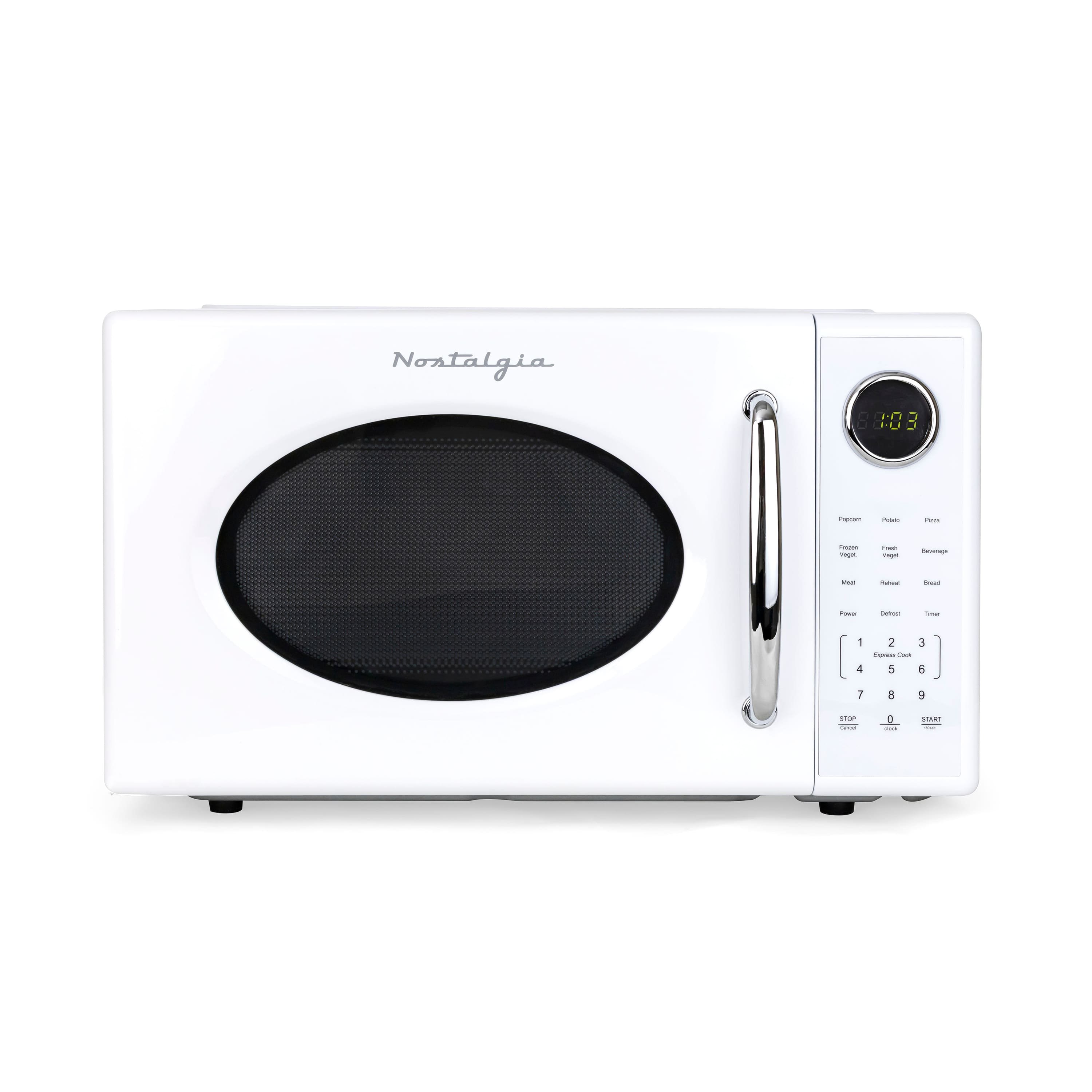 Nostalgia - Retro 1.1 cu. ft. 1000 - Watt Countertop Microwave - White