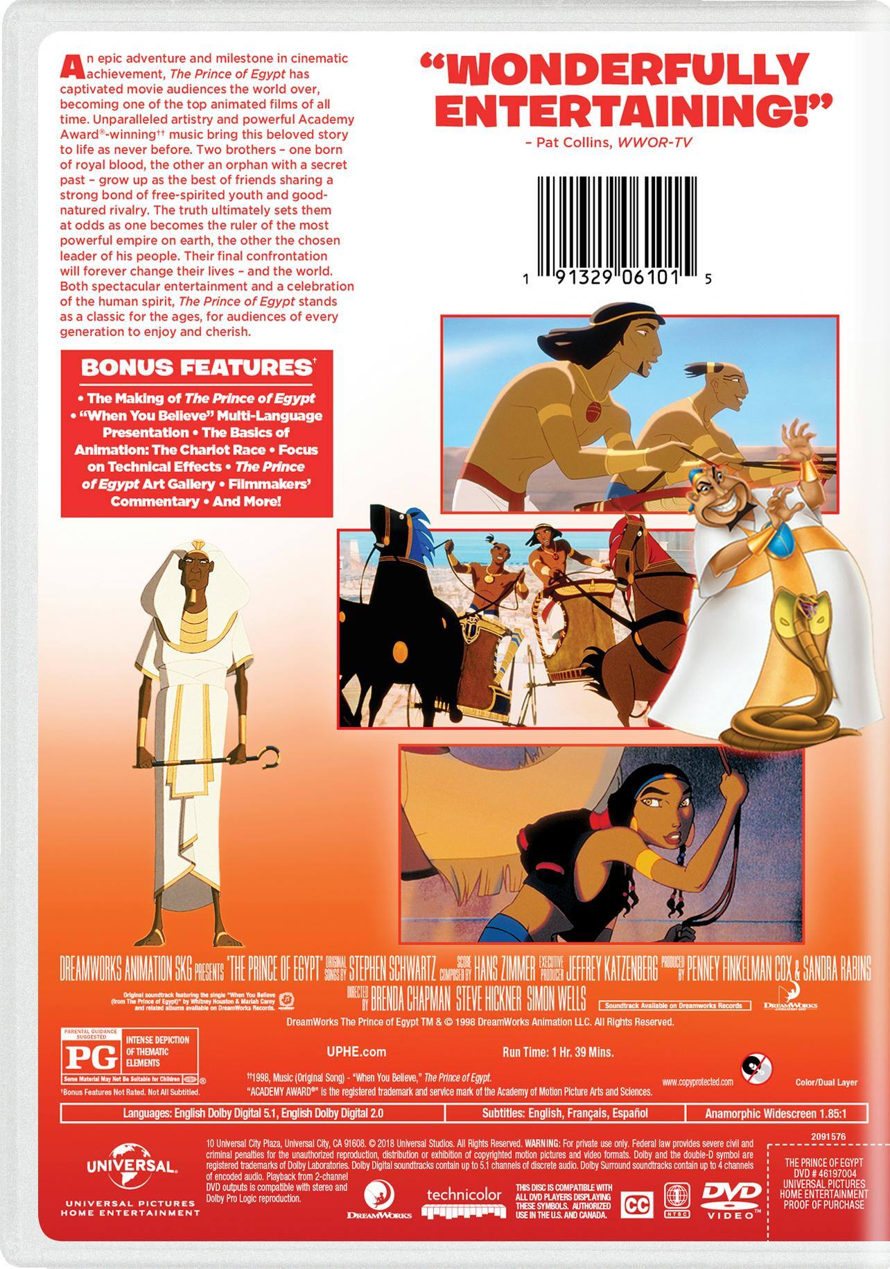 Angle. The Prince of Egypt (2018) (DVD New Box Art) [DVD].