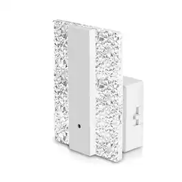 Jandcase - 1W Plug-in Night Light, 3000K Warm Glow, Crushed Acrylic Square Design, 0-100%, Dusk-to-Dawn Sensor - White