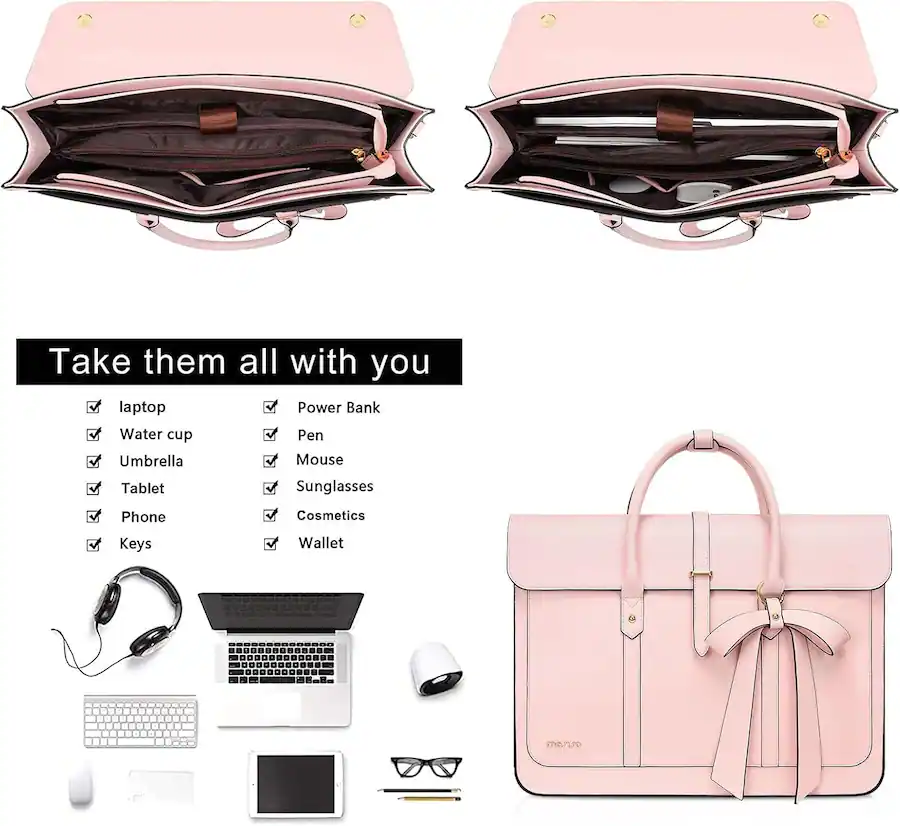 Pc Mouse Scratch mosiso Laptop Bag for Women 15 15.6 inch PU Leather Laptop Shoulder ...
