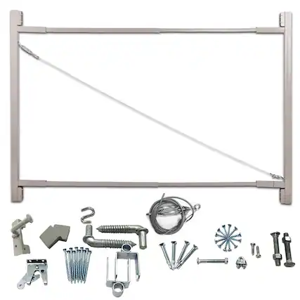 Front. Adjust-A-Gate - Adjust-A-Gate Steel Frame Gate Building Kit, 36"-72" Wide Opening Up To 6' High - Black.