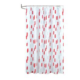 RT Designers Collection - 90 GSM Printed Peva Glit Brush Stroke Shower Curtain 70" x 72" - Red