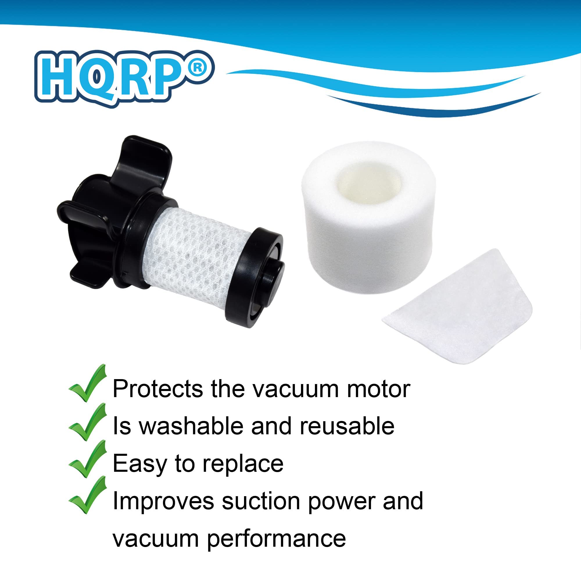 HQRP®

- Protects the vacuum motor
- Is washable and reusable
- Easy to replace
- Improves suction power and vacuum performance