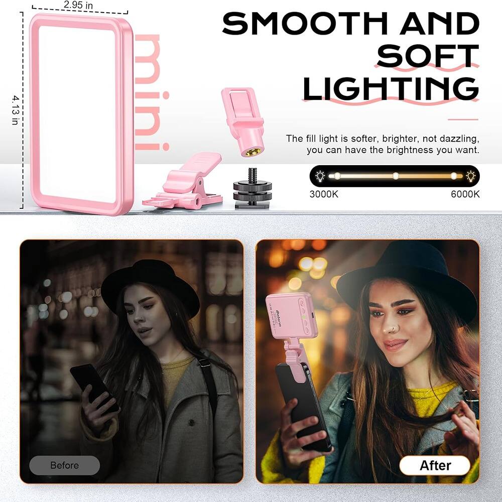 **SMOOTH AND SOFT LIGHTING**

The fill light is softer, brighter, not dazzling, you can have the brightness you want.

3000K 6000K

Before

After