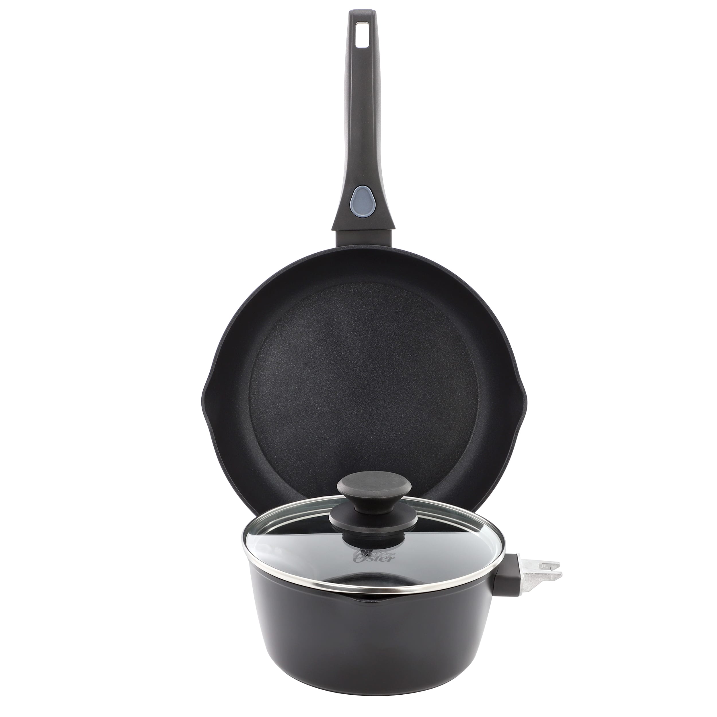 Oster - Smarthandle Advance 4 Piece Nonstick Aluminum Cookware Set - Black