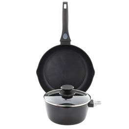 Oster - Smarthandle Advance 4 Piece Nonstick Aluminum Cookware Set - Black