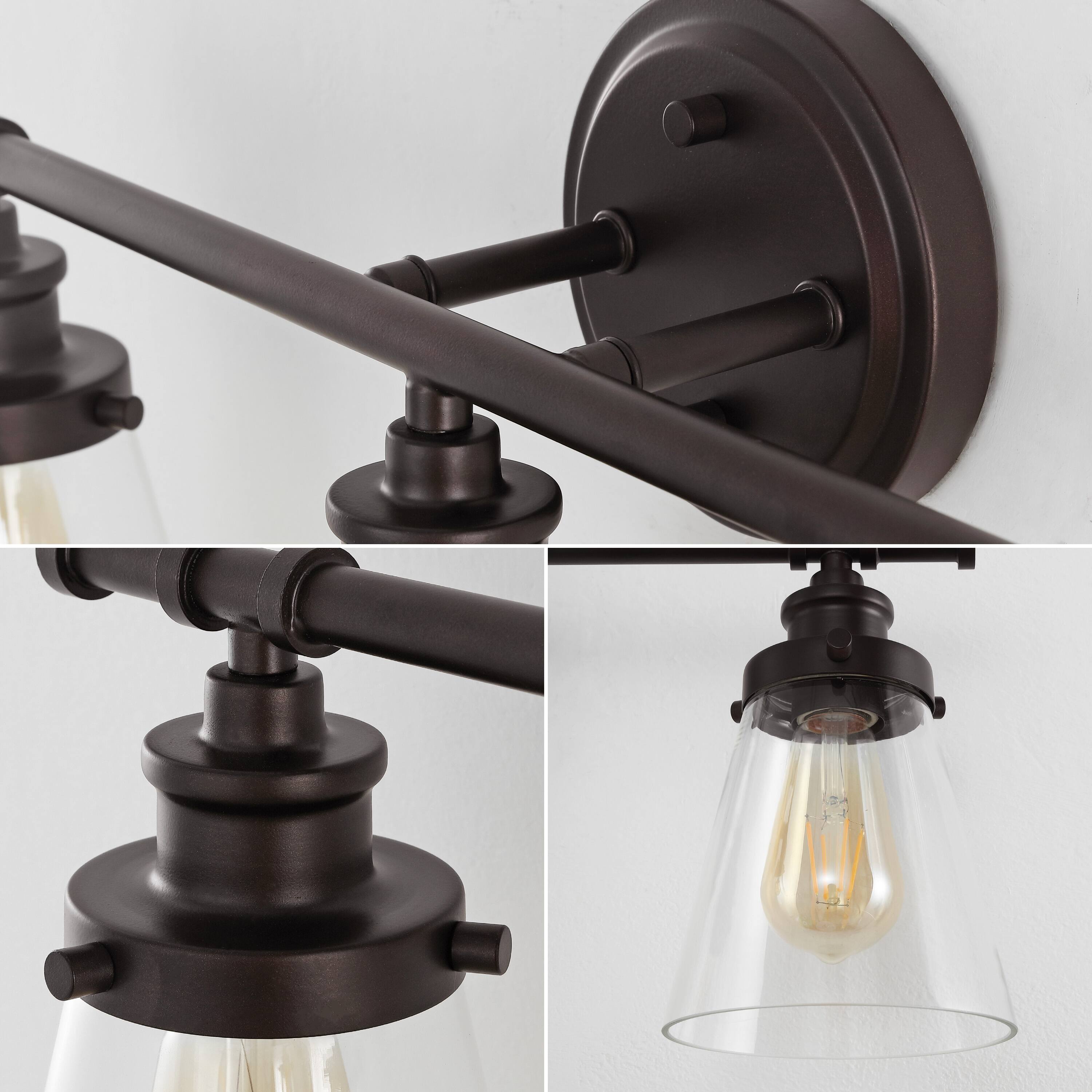 Alt View 4. Jonathan Y - Hollis 23.75" 3-Light Traditional Vanity Light with Bathroom Hardware Accessory Set, Oil Rubbed Bronze (5-Piece) - Oil Rubbed Bronze.