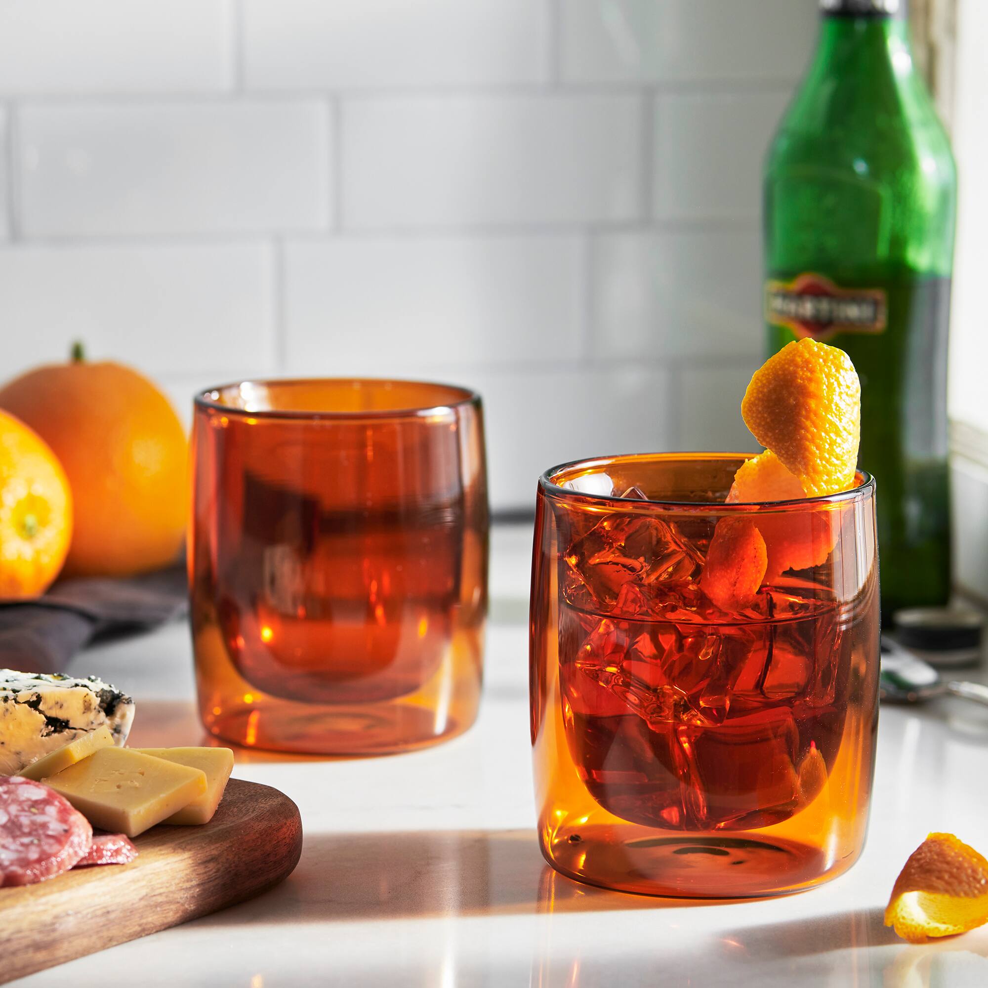 Alt View 1. ZWILLING - ZWILLING Sorrento 2-pc Double-Wall Tumbler Glass Set - Amber - Amber.