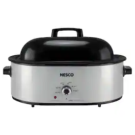 Nesco - 18-qt. Roaster Oven with Porcelain Cookwell - Silver