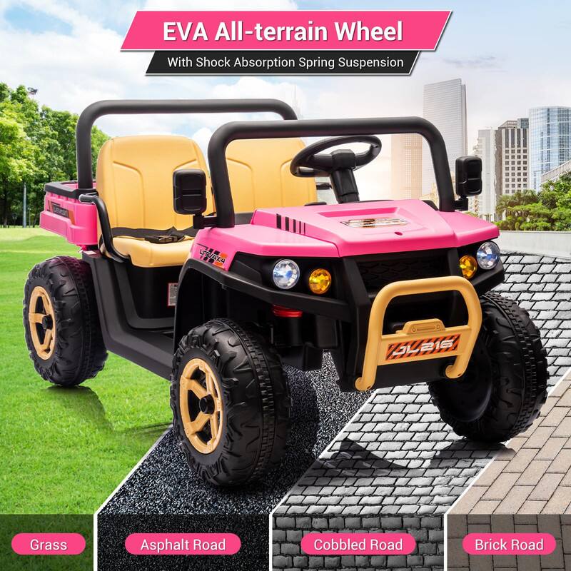 EVA All-terrain Wheel  
With Shock Absorption Spring Suspension  

Grass  
Asphalt Road  
Cobbled Road  
Brick Road